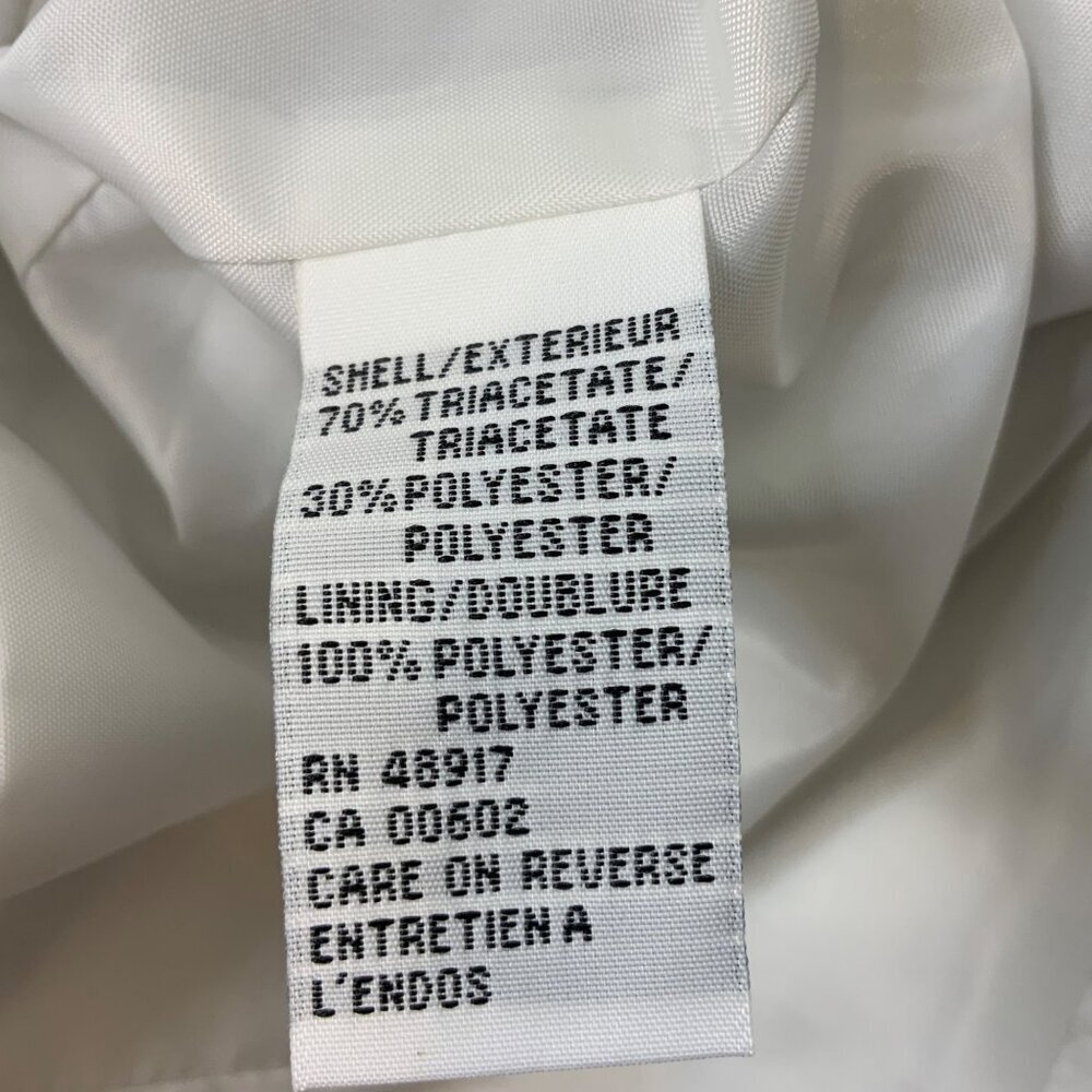 Calvin Klein Cream white Cropped Suit Jacket zipper down front women’s size 8 - Picture 10 of 11